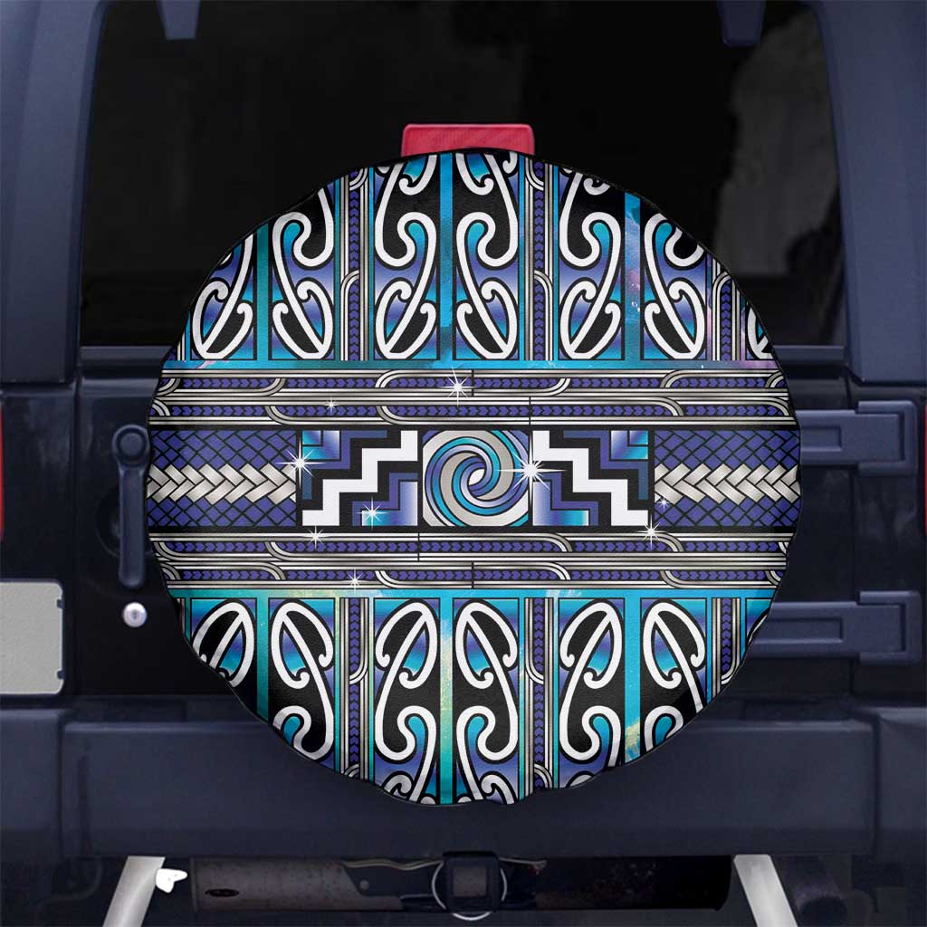 Maori Matariki Spare Tire Cover Blue Galaxy Aesthetic Koru Art