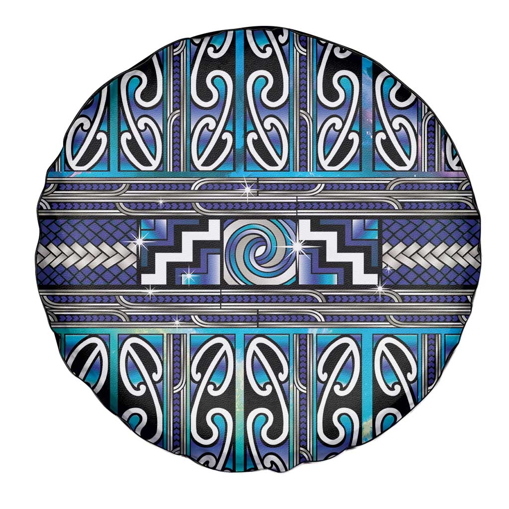 Maori Matariki Spare Tire Cover Blue Galaxy Aesthetic Koru Art