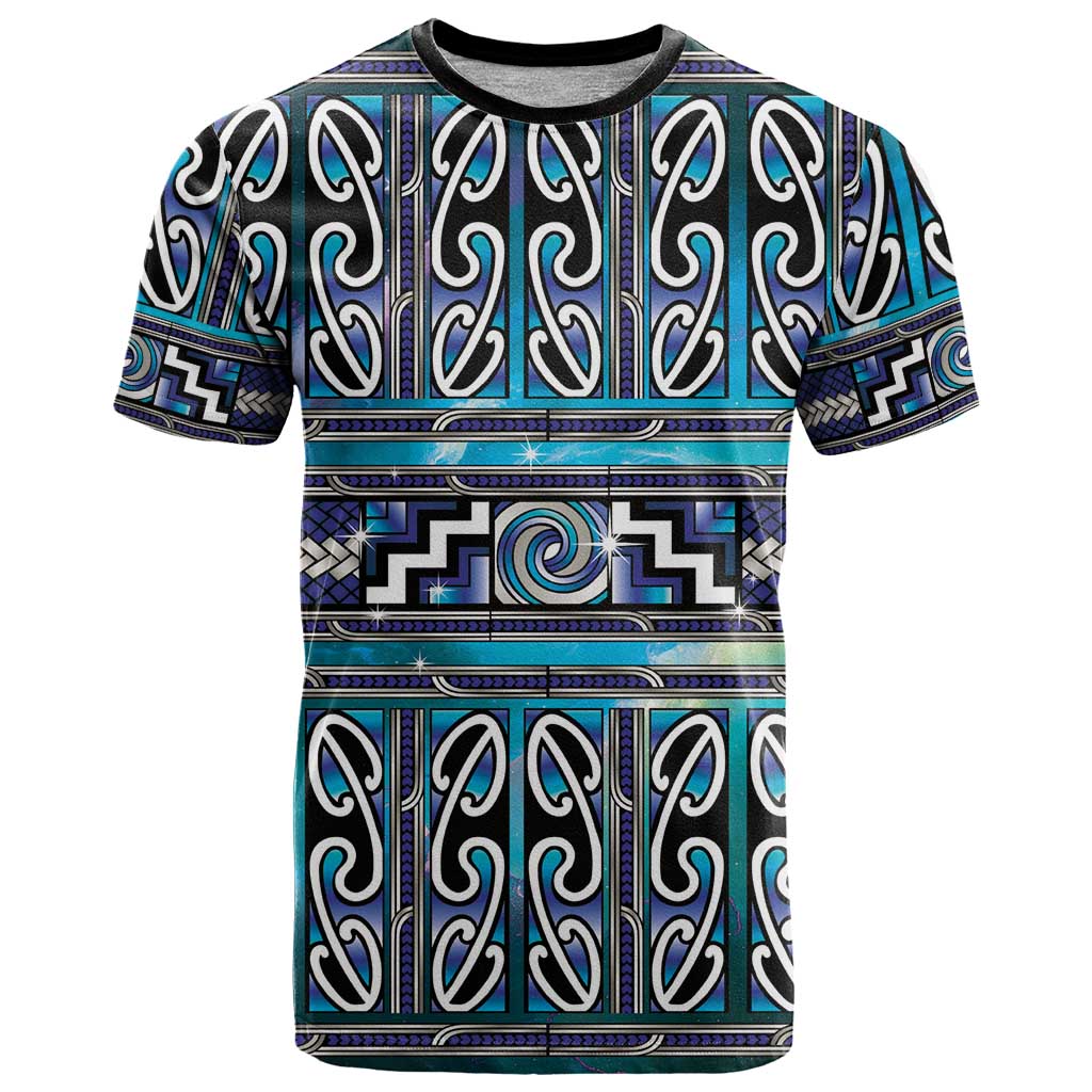 Maori Matariki T Shirt Blue Galaxy Aesthetic Koru Art