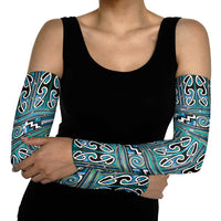 Maori Matariki Arm Sleeves Green Galaxy Aesthetic Koru Art LT01 - Polynesian Pride