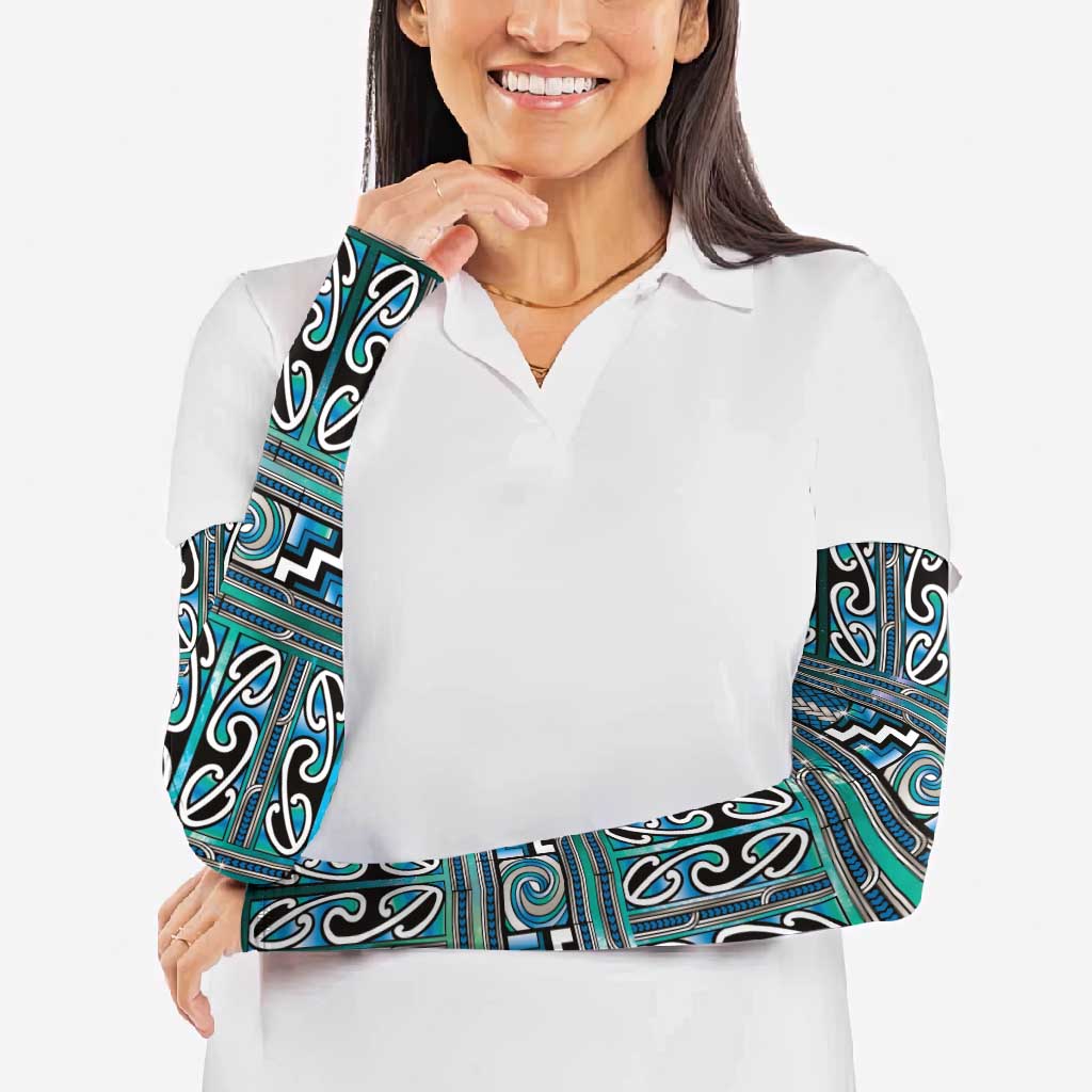 Maori Matariki Arm Sleeves Green Galaxy Aesthetic Koru Art LT01 - Polynesian Pride
