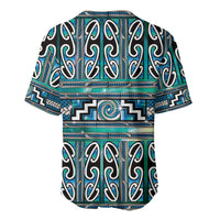Maori Matariki Baseball Jersey Green Galaxy Aesthetic Koru Art