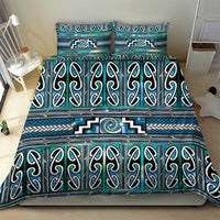 Maori Matariki Bedding Set Green Galaxy Aesthetic Koru Art
