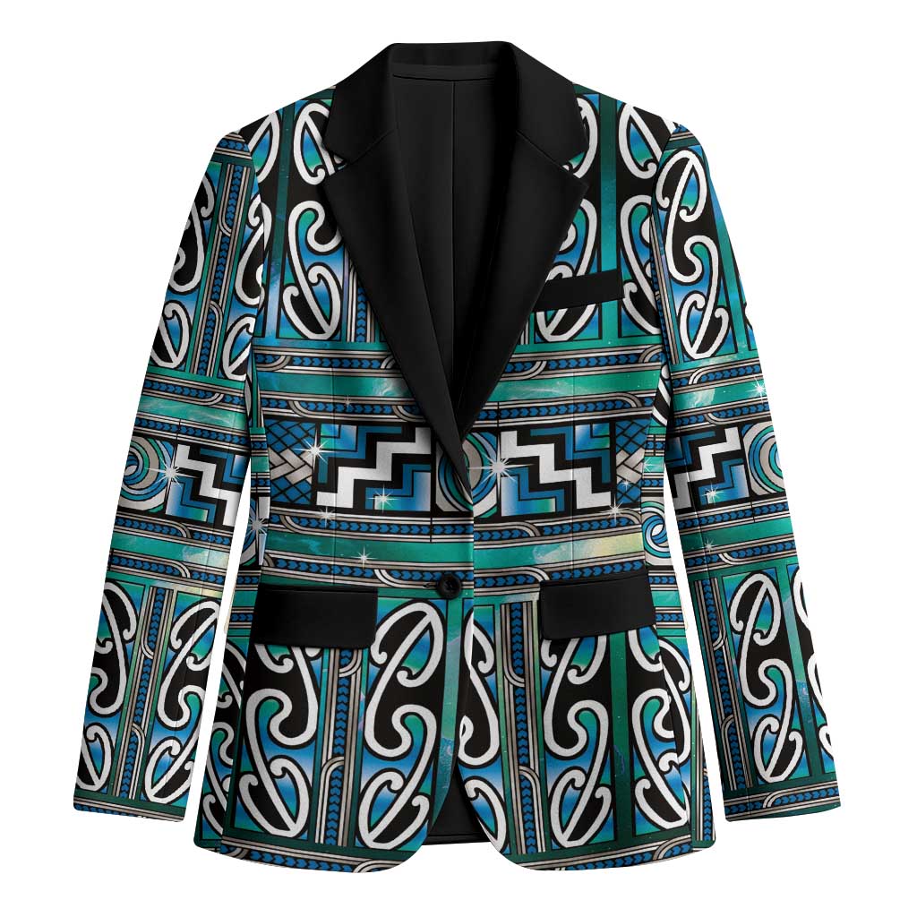 Maori Matariki Blazer Green Galaxy Aesthetic Koru Art