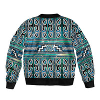 Maori Matariki Bomber Jacket Green Galaxy Aesthetic Koru Art