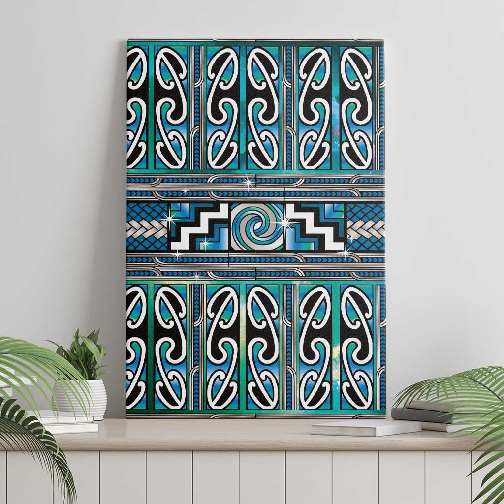 Maori Matariki Canvas Wall Art Green Galaxy Aesthetic Koru Art LT01 - Polynesian Pride