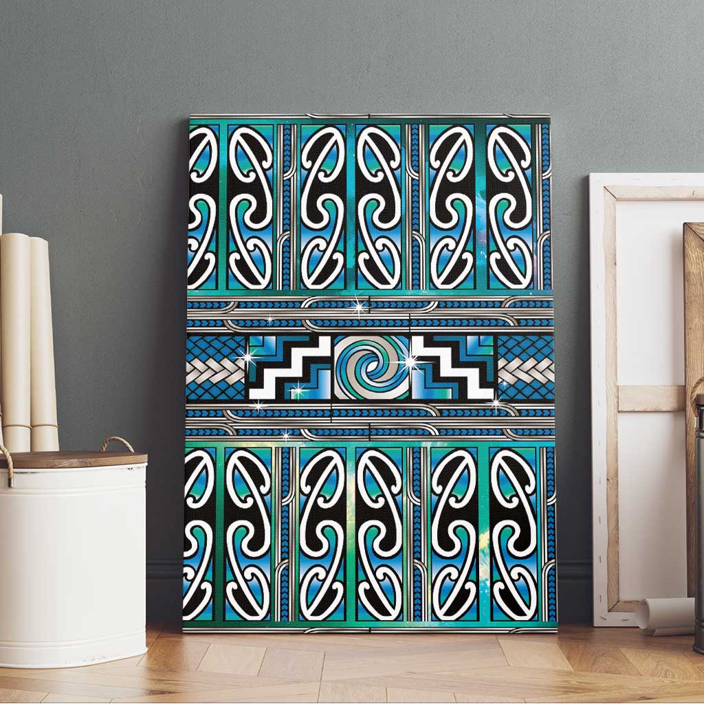 Maori Matariki Canvas Wall Art Green Galaxy Aesthetic Koru Art LT01 - Polynesian Pride