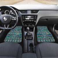 Maori Matariki Car Mats Green Galaxy Aesthetic Koru Art LT01 Set 2pcs - Front Green - Polynesian Pride