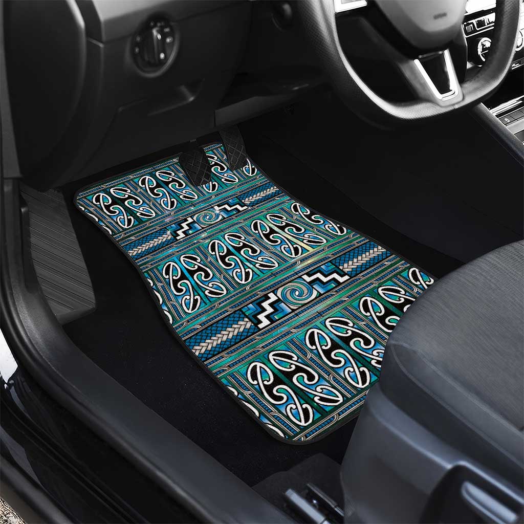 Maori Matariki Car Mats Green Galaxy Aesthetic Koru Art LT01 - Polynesian Pride