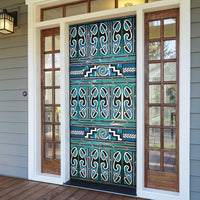 Maori Matariki Door Cover Green Galaxy Aesthetic Koru Art LT01 - Polynesian Pride