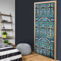 Maori Matariki Door Cover Green Galaxy Aesthetic Koru Art LT01 - Polynesian Pride