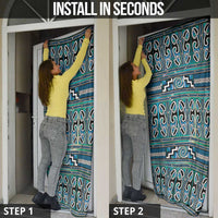 Maori Matariki Door Cover Green Galaxy Aesthetic Koru Art LT01 - Polynesian Pride