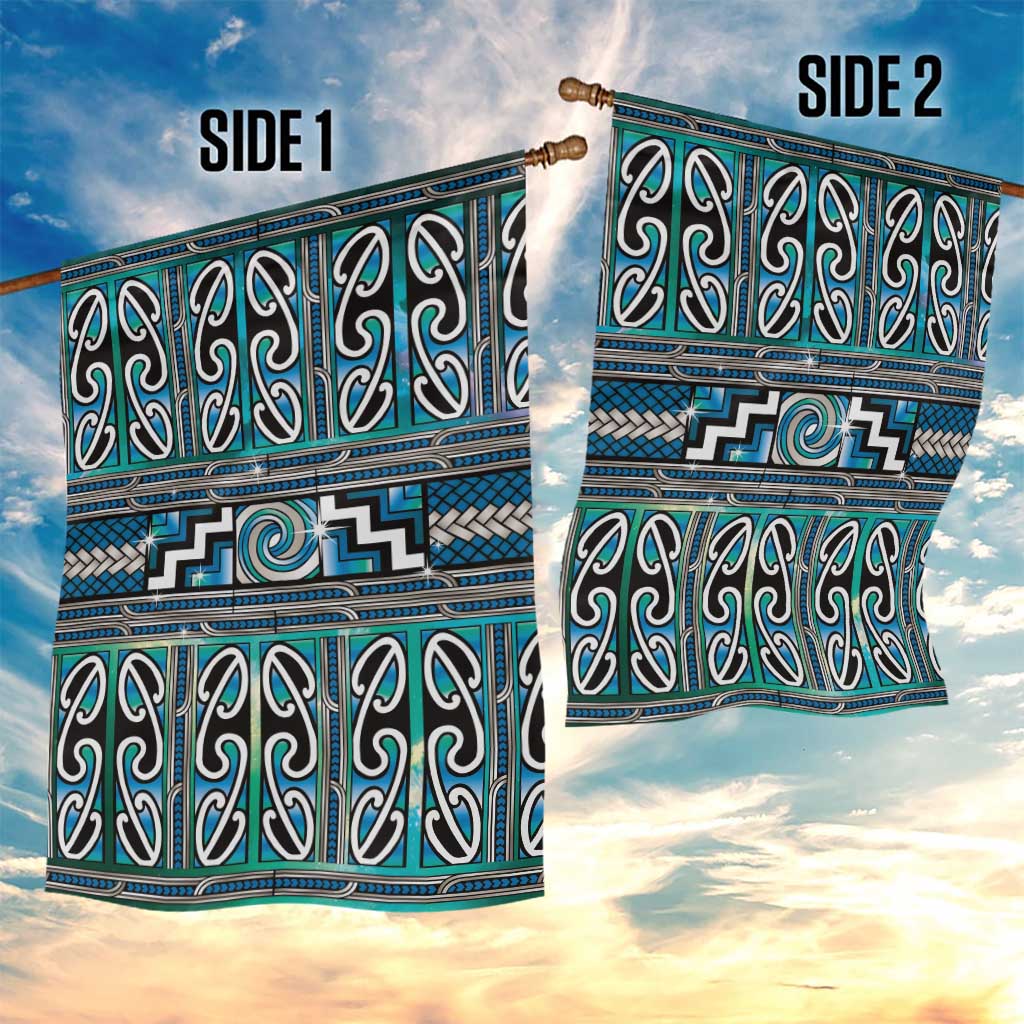 Maori Matariki Garden Flag Green Galaxy Aesthetic Koru Art LT01 - Polynesian Pride