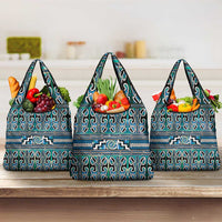 Maori Matariki Grocery Bag Green Galaxy Aesthetic Koru Art LT01 3-pack One Size Green - Polynesian Pride