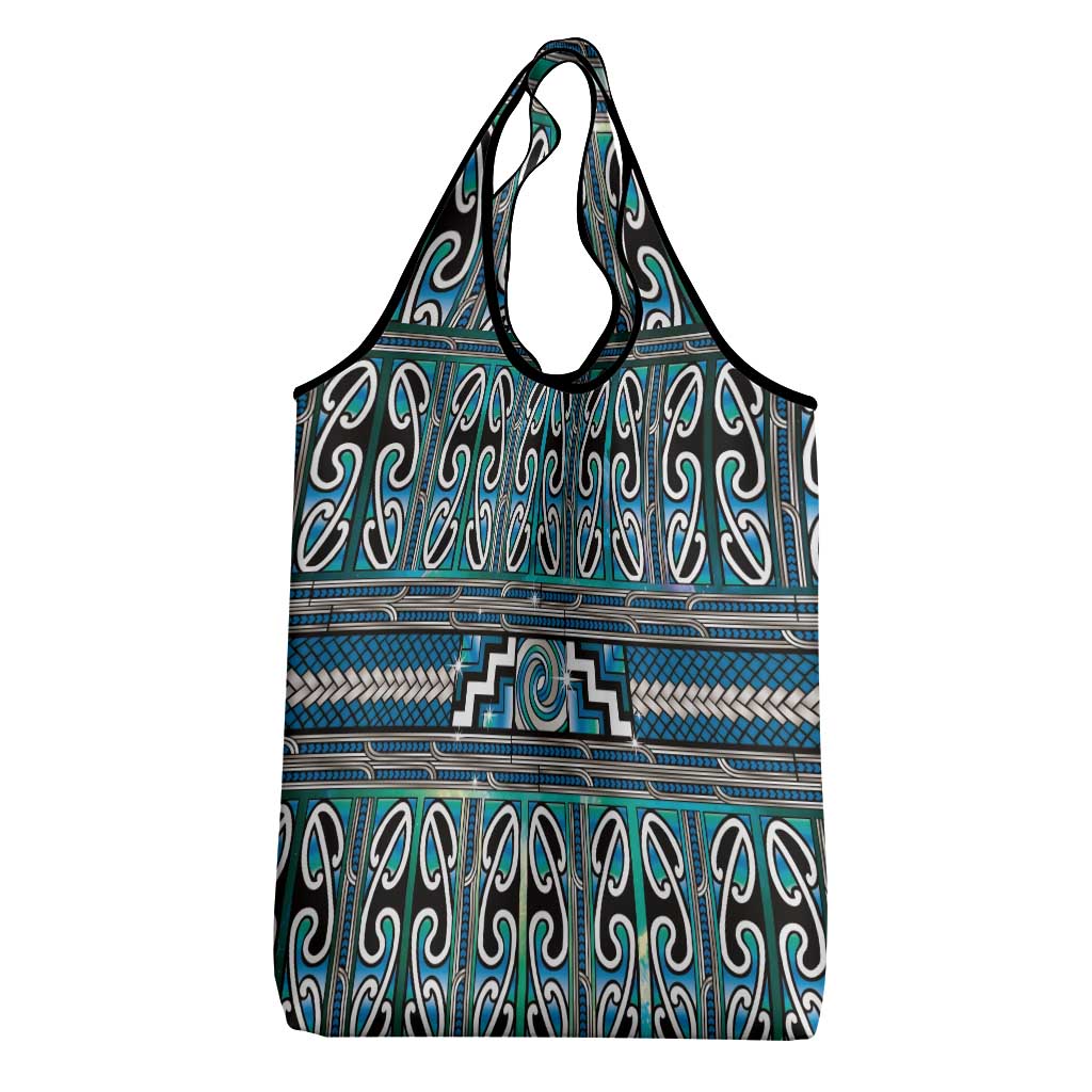 Maori Matariki Grocery Bag Green Galaxy Aesthetic Koru Art LT01 - Polynesian Pride