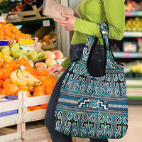 Maori Matariki Grocery Bag Green Galaxy Aesthetic Koru Art LT01 - Polynesian Pride
