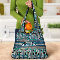 Maori Matariki Grocery Bag Green Galaxy Aesthetic Koru Art LT01 - Polynesian Pride
