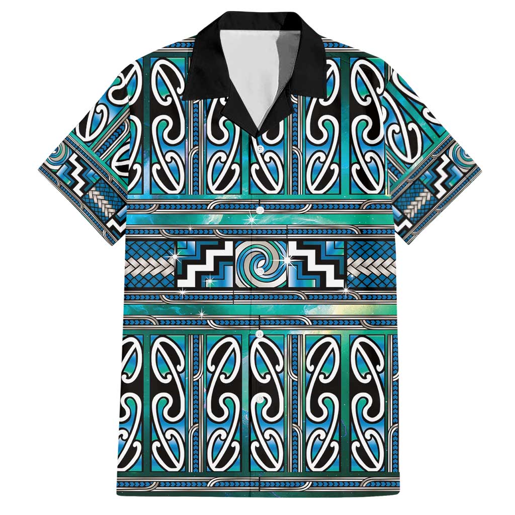 Maori Matariki Hawaiian Shirt Green Galaxy Aesthetic Koru Art