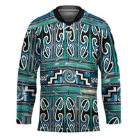 Maori Matariki Hockey Jersey Green Galaxy Aesthetic Koru Art