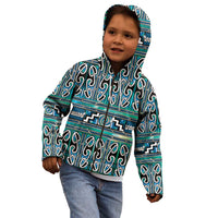 Maori Matariki Kid Hoodie Green Galaxy Aesthetic Koru Art