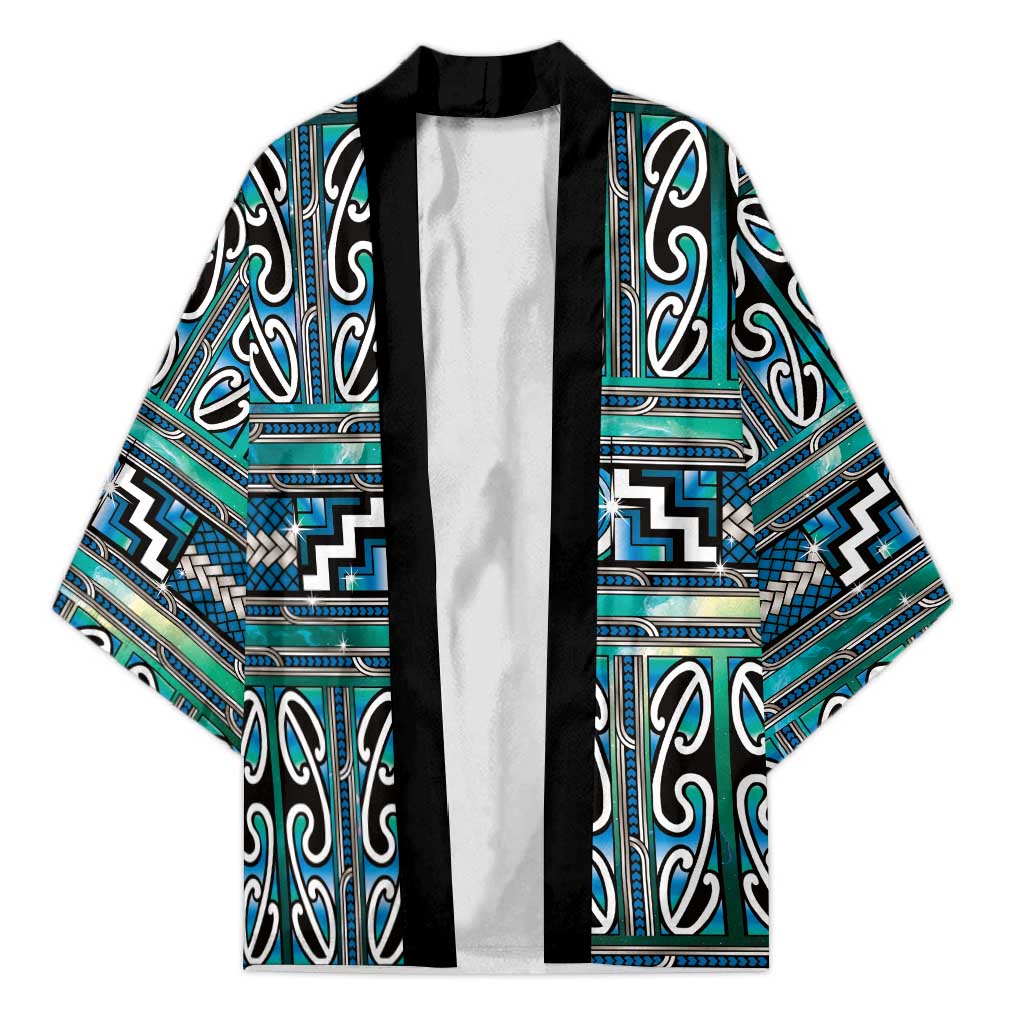 Maori Matariki Kimono Green Galaxy Aesthetic Koru Art LT01 Unisex Green - Polynesian Pride