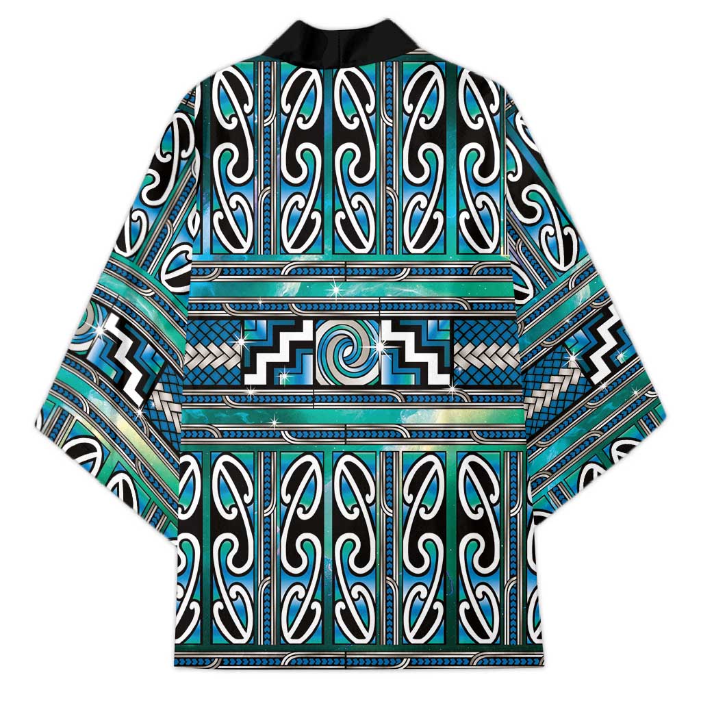 Maori Matariki Kimono Green Galaxy Aesthetic Koru Art LT01 - Polynesian Pride