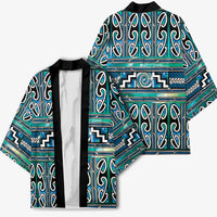 Maori Matariki Kimono Green Galaxy Aesthetic Koru Art LT01 - Polynesian Pride