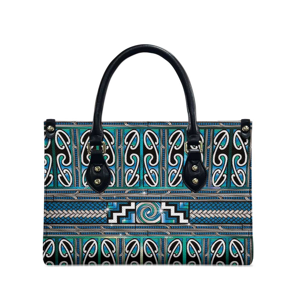 Maori Matariki Leather Bag Green Galaxy Aesthetic Koru Art LT01 - Polynesian Pride