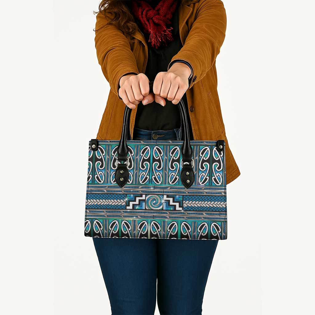 Maori Matariki Leather Bag Green Galaxy Aesthetic Koru Art LT01 - Polynesian Pride