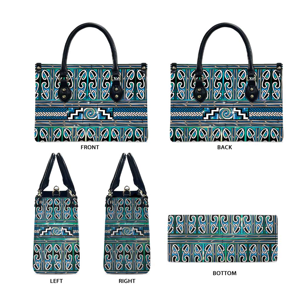 Maori Matariki Leather Bag Green Galaxy Aesthetic Koru Art LT01 - Polynesian Pride