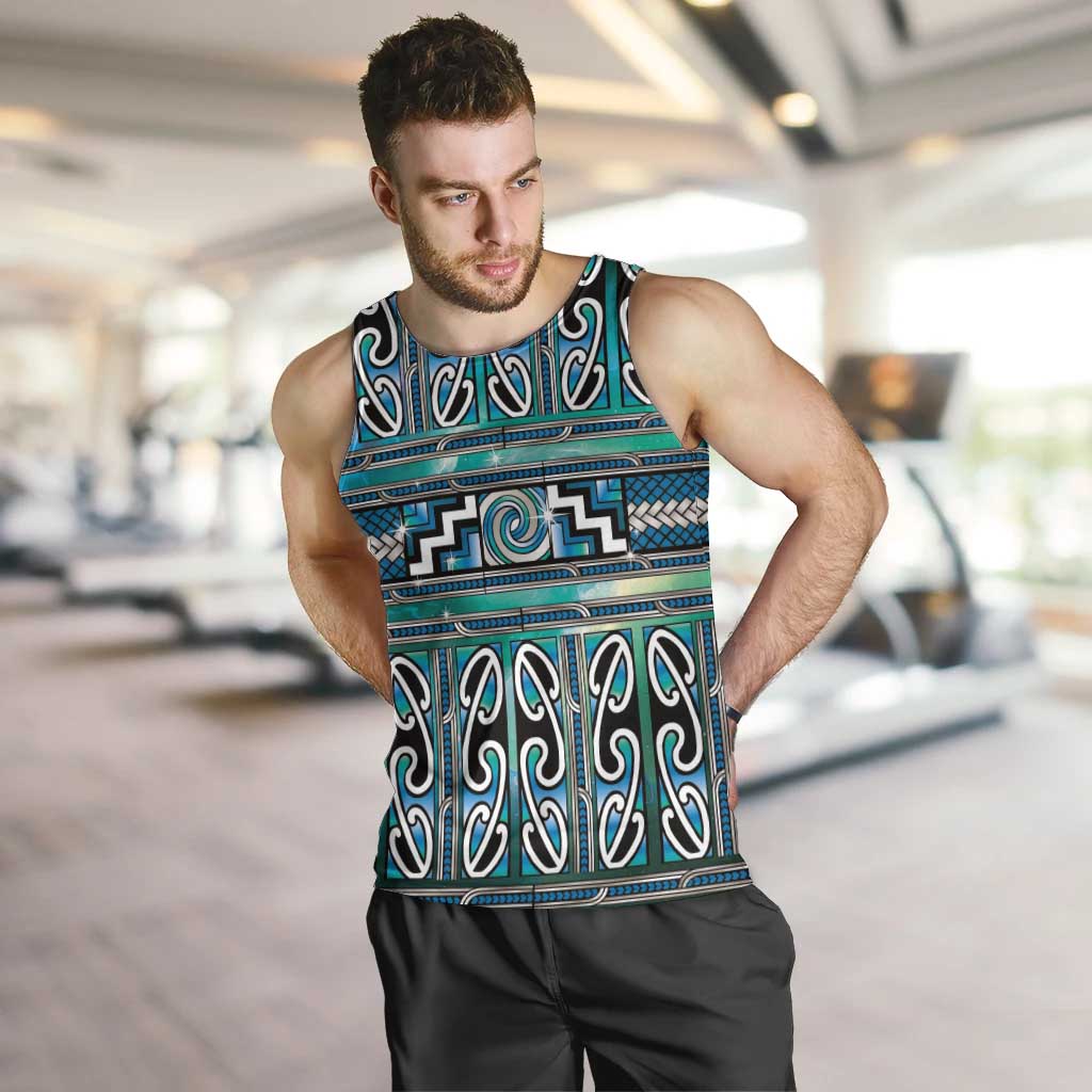 Maori Matariki Men Tank Top Green Galaxy Aesthetic Koru Art