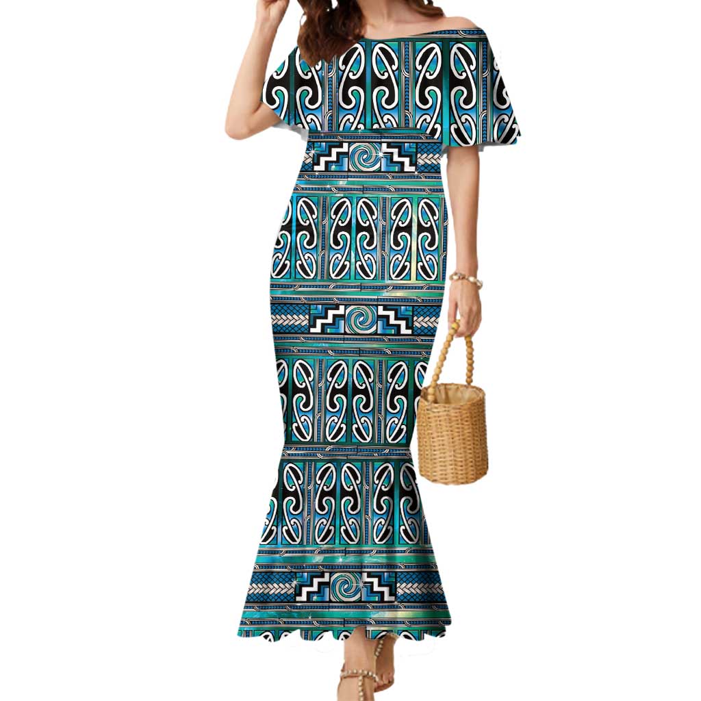 Maori Matariki Mermaid Dress Green Galaxy Aesthetic Koru Art