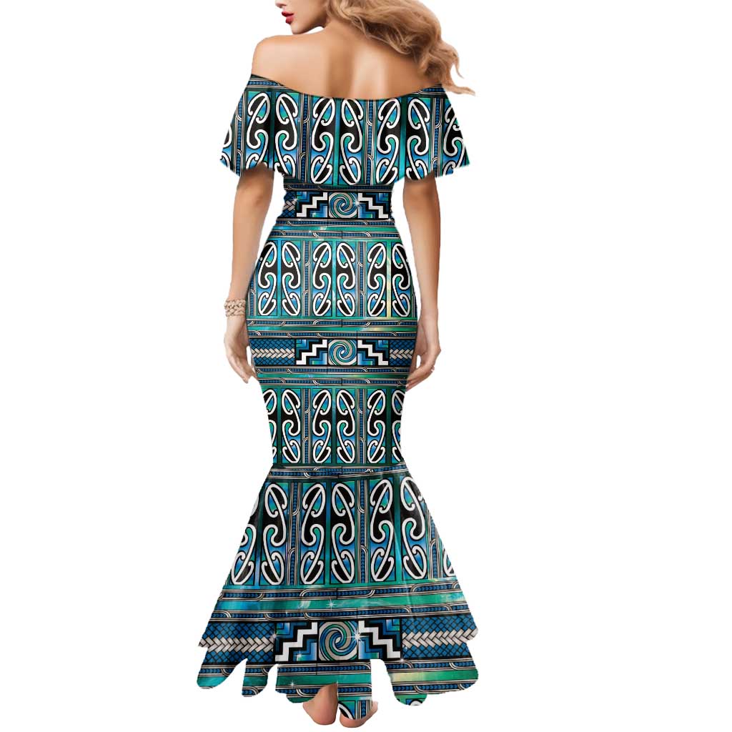 Maori Matariki Mermaid Dress Green Galaxy Aesthetic Koru Art