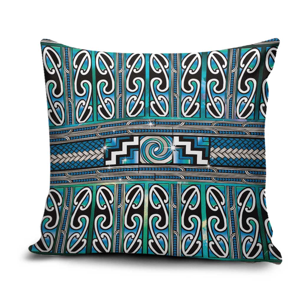 Maori Matariki Pillow Cover Green Galaxy Aesthetic Koru Art LT01 Green - Polynesian Pride