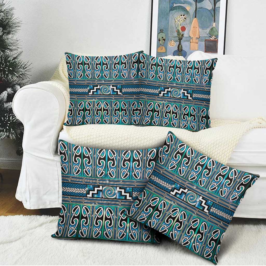 Maori Matariki Pillow Cover Green Galaxy Aesthetic Koru Art LT01 - Polynesian Pride