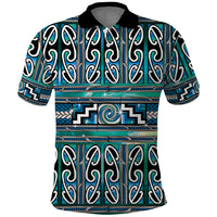 Maori Matariki Polo Shirt Green Galaxy Aesthetic Koru Art