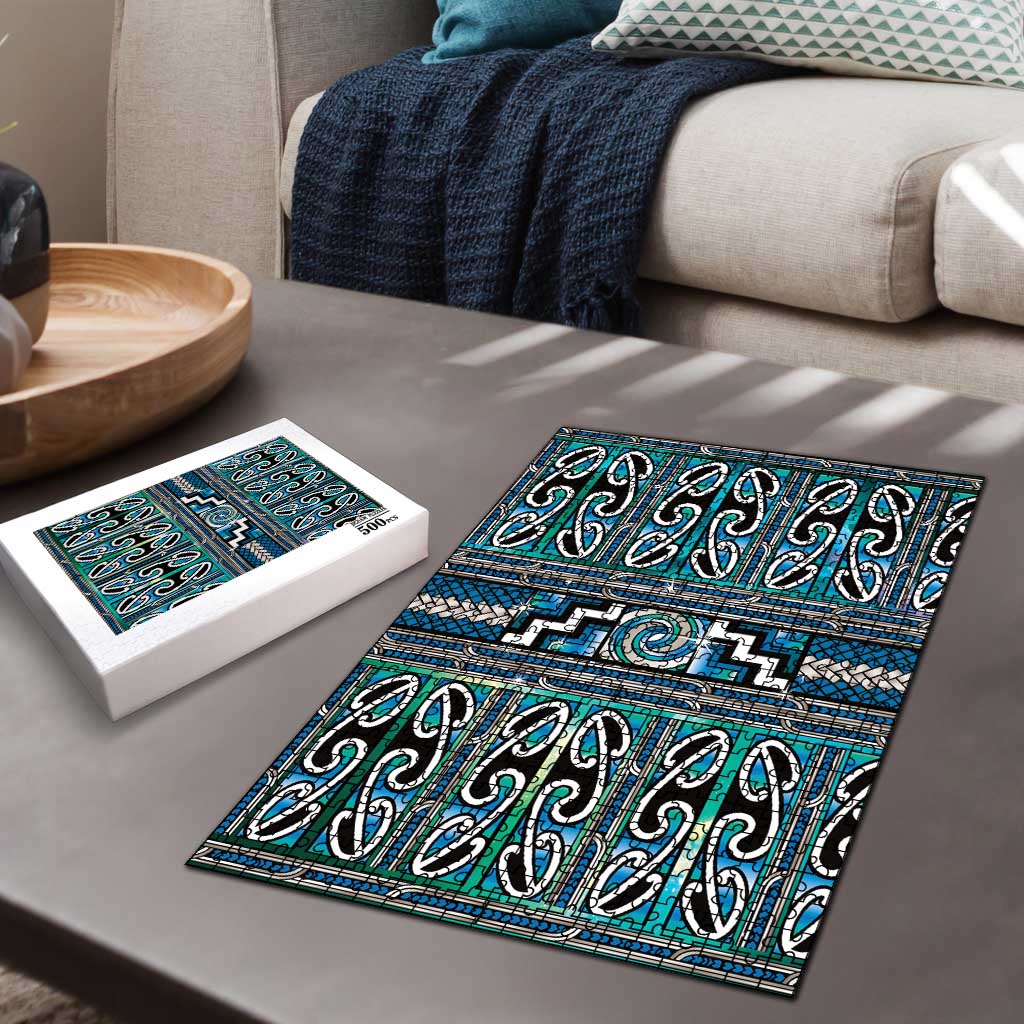 Maori Matariki Puzzle Green Galaxy Aesthetic Koru Art LT01 - Polynesian Pride