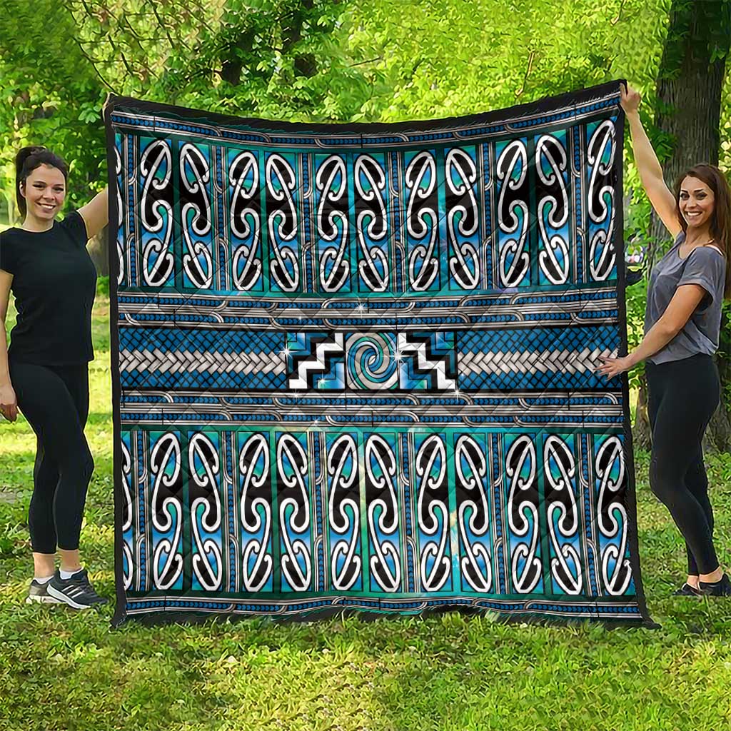 Maori Matariki Quilt Green Galaxy Aesthetic Koru Art LT01 - Polynesian Pride