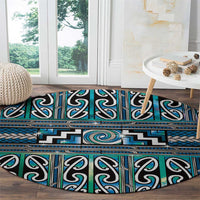 Maori Matariki Round Carpet Green Galaxy Aesthetic Koru Art