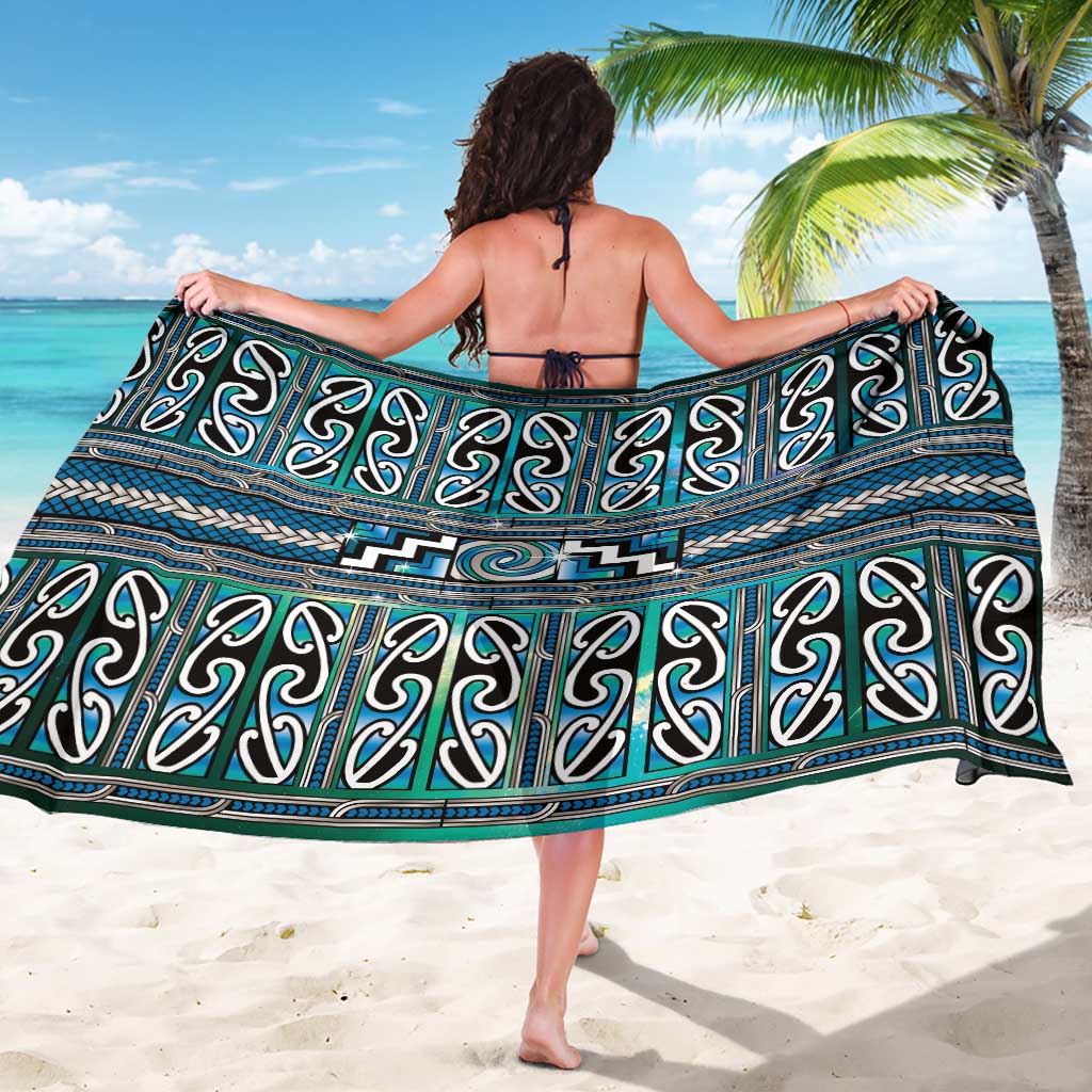 Maori Matariki Sarong Green Galaxy Aesthetic Koru Art LT01 - Polynesian Pride