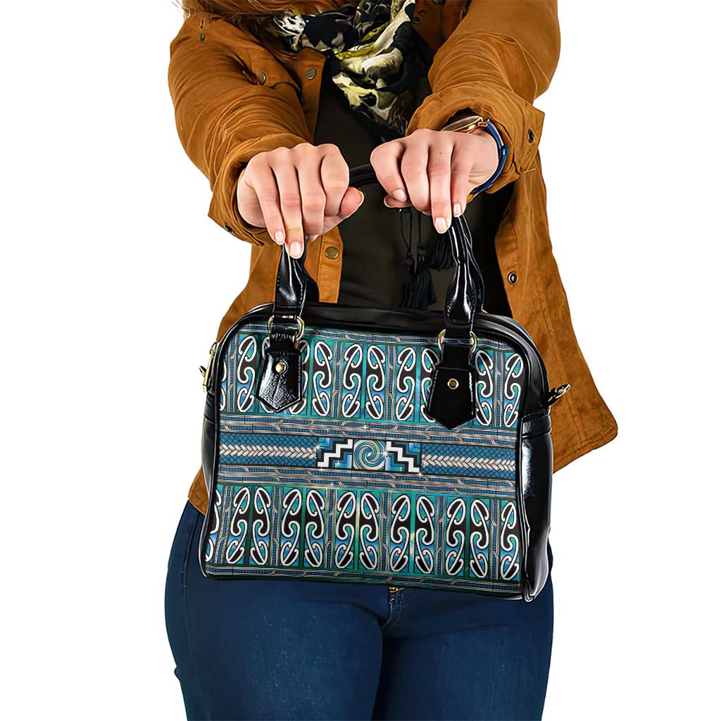 Maori Matariki Shoulder Handbag Green Galaxy Aesthetic Koru Art LT01 One Size Green - Polynesian Pride