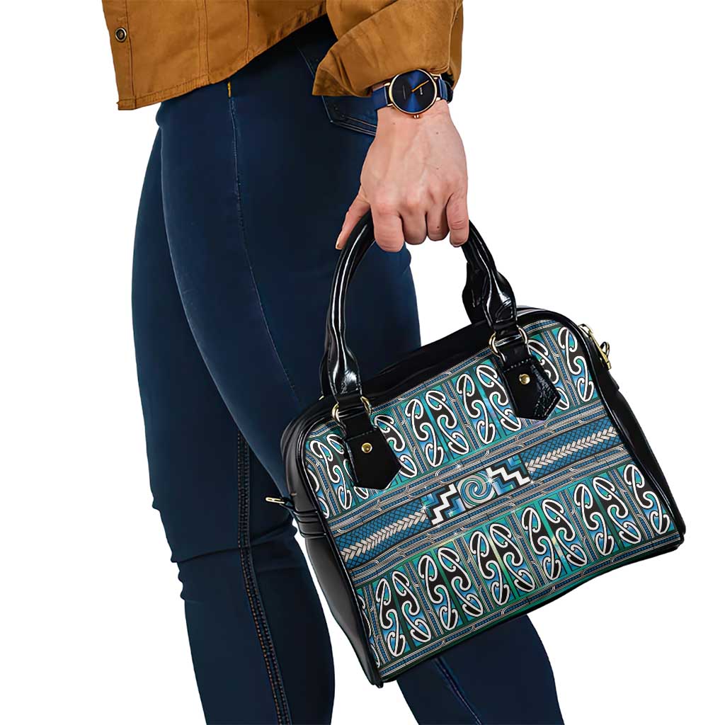 Maori Matariki Shoulder Handbag Green Galaxy Aesthetic Koru Art LT01 - Polynesian Pride