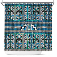 Maori Matariki Shower Curtain Green Galaxy Aesthetic Koru Art LT01 Green - Polynesian Pride