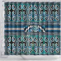 Maori Matariki Shower Curtain Green Galaxy Aesthetic Koru Art LT01 - Polynesian Pride
