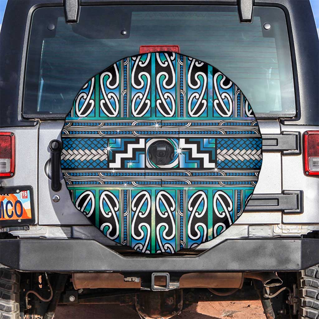 Maori Matariki Spare Tire Cover Green Galaxy Aesthetic Koru Art