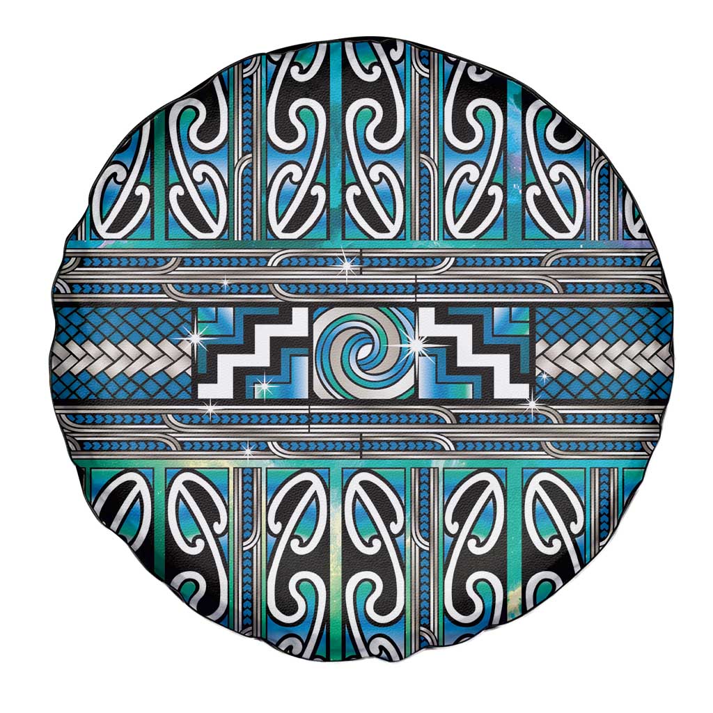 Maori Matariki Spare Tire Cover Green Galaxy Aesthetic Koru Art