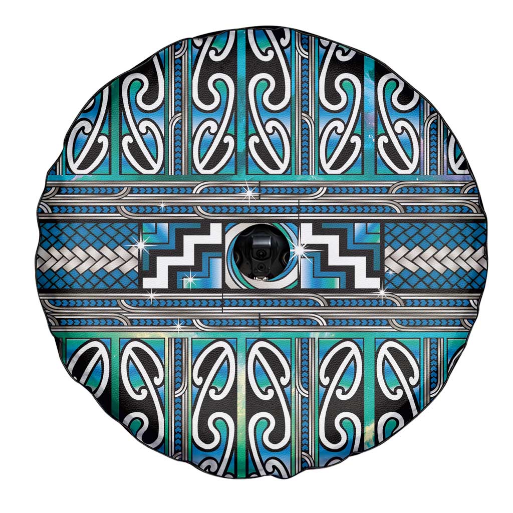 Maori Matariki Spare Tire Cover Green Galaxy Aesthetic Koru Art