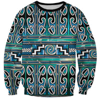 Maori Matariki Sweatshirt Green Galaxy Aesthetic Koru Art