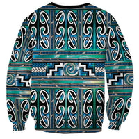 Maori Matariki Sweatshirt Green Galaxy Aesthetic Koru Art