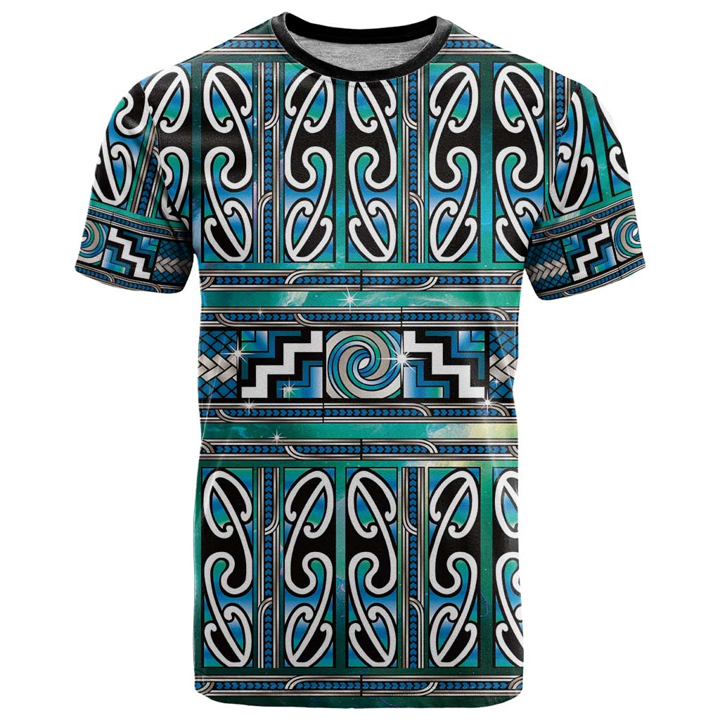 Maori Matariki T Shirt Green Galaxy Aesthetic Koru Art